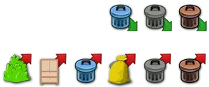 Iconos de vector de basura