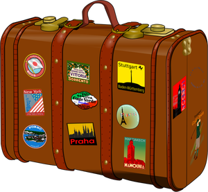 Suitcase with stickers