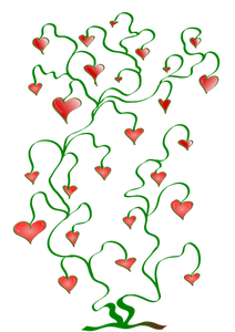 Árbol de corazones vector clip art