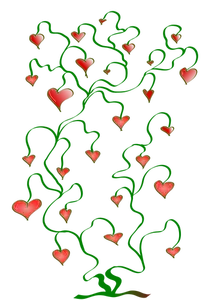 Tree of hearts vector clip art