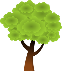 Tree in spring vector drawing