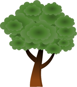 Simple vector image of round tree top