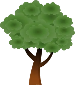 Yksinkertainen vektorikuva pyöreästä puun yläosasta