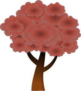 Červená silueta vektorové grafiky dřevo stromu