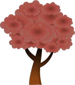 Graphiques vectoriels rouge silhouette d'un arbre en bois