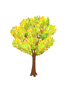 Tree in autumn vector graphics