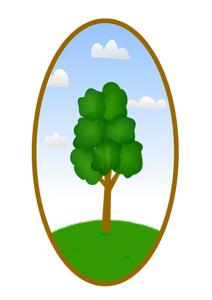 Oval shaped nature landscape vector image
