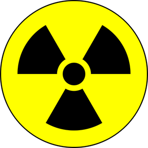 Round nuclear waste warning sign vector image
