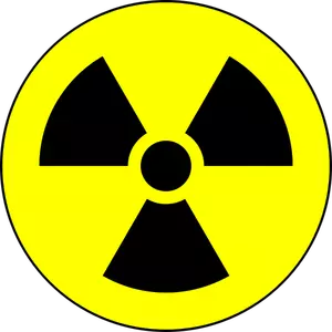 Sinal de aviso resíduos nucleares redonda vector imagem