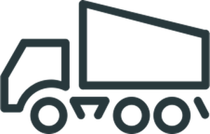 Dump truck icona linea arte vettoriale di disegno