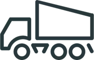 Dump truck icon line art vector drawing