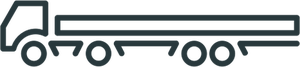 Dibujo del símbolo de vehículo remolque extendida vectorial