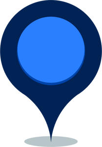 Carte bleue emplacement broche icône vector image