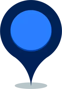 Vector de la imagen icono azul mapa ubicación pin