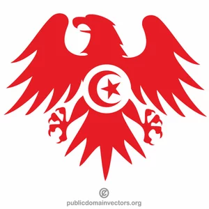 Tunesische Flagge Adler Wappen