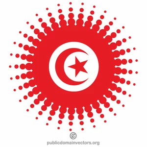 Tunesische vlag halftoon ontwerp