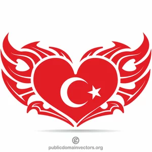 Turkish flag heart