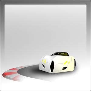 Vector graphics of car in a bend