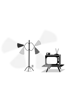 Image vectorielle de vintage TV et une lampe