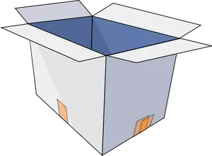 Gambar vektor tegak terbuka kotak kardus