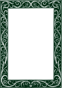 Vector image of green decorated thick border