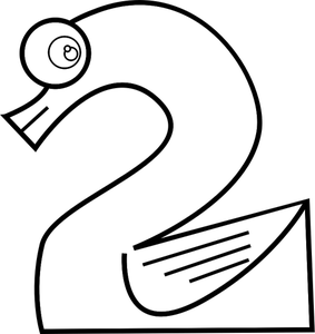 Image vectorielle de Swan numéro deux ligne art