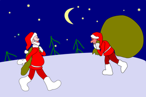 Vektor illustration med jultomten