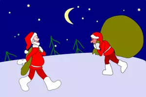 Vector Illustrasjon med julenissen