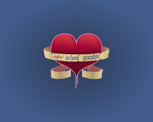 Big heart with ribbon vector image