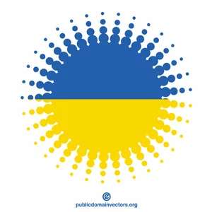 Drapeau de l'élément demi-ton de l'Ukraine