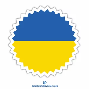 Drapeau de l'étiquette d'Ukraine