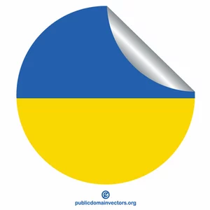 Indicateur de l'ukraine épluchant l'autocollant