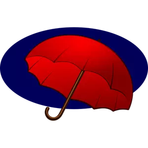 Rød paraply på en blå bakgrunn vektorgrafikk