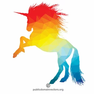 Unicorn colored silhouette