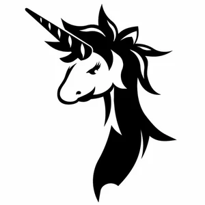 Dibujos animados de silueta de unicornio
