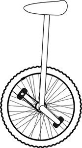 Unicycle line art vector drawing