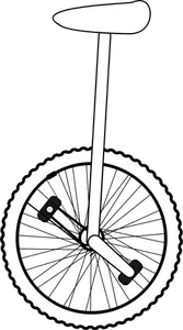 Unicycle line art vector drawing