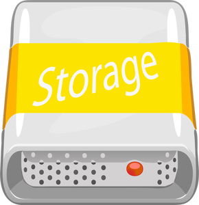 Vector image of orange colored PC storage unit