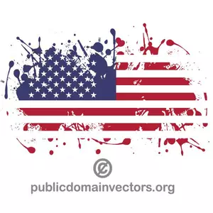 Bandeira EUA dentro pintura splatter forma