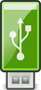 Vector illustraties van kleine groene USB-stick