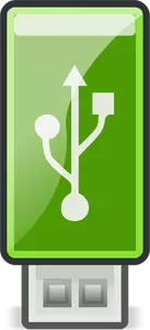 Clip art wektor, mały zielony USB Stick