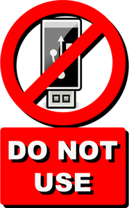 Vector clip art of do not USE USB stick label