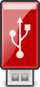 Vektor ilustrasi kecil mencolok merah USB stick