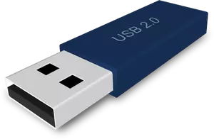 USB Flash Drive dalam perspektif 3D vektor gambar