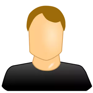 Imagem vetorial de ícone de usuário masculino de rosto em branco