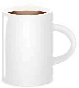 Imaginea vectorială alb cana plina de cafea