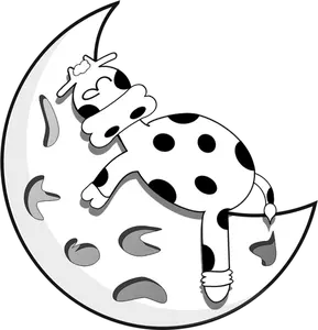 Wektor rysunek z jagnięciny, spanie na pół księżyca