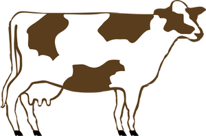 Bruin koe uit profiel vector afbeelding