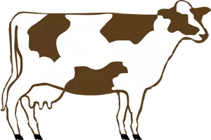 Vaca de imagem vetorial de perfil castanha