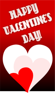 Valentine's day red themed greeting card vector drawing